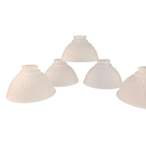 Frosted Glass Vintage Chandelier Light Bulb Cover Shades Ribbed Design 1 Pc - Picture 7 of 16